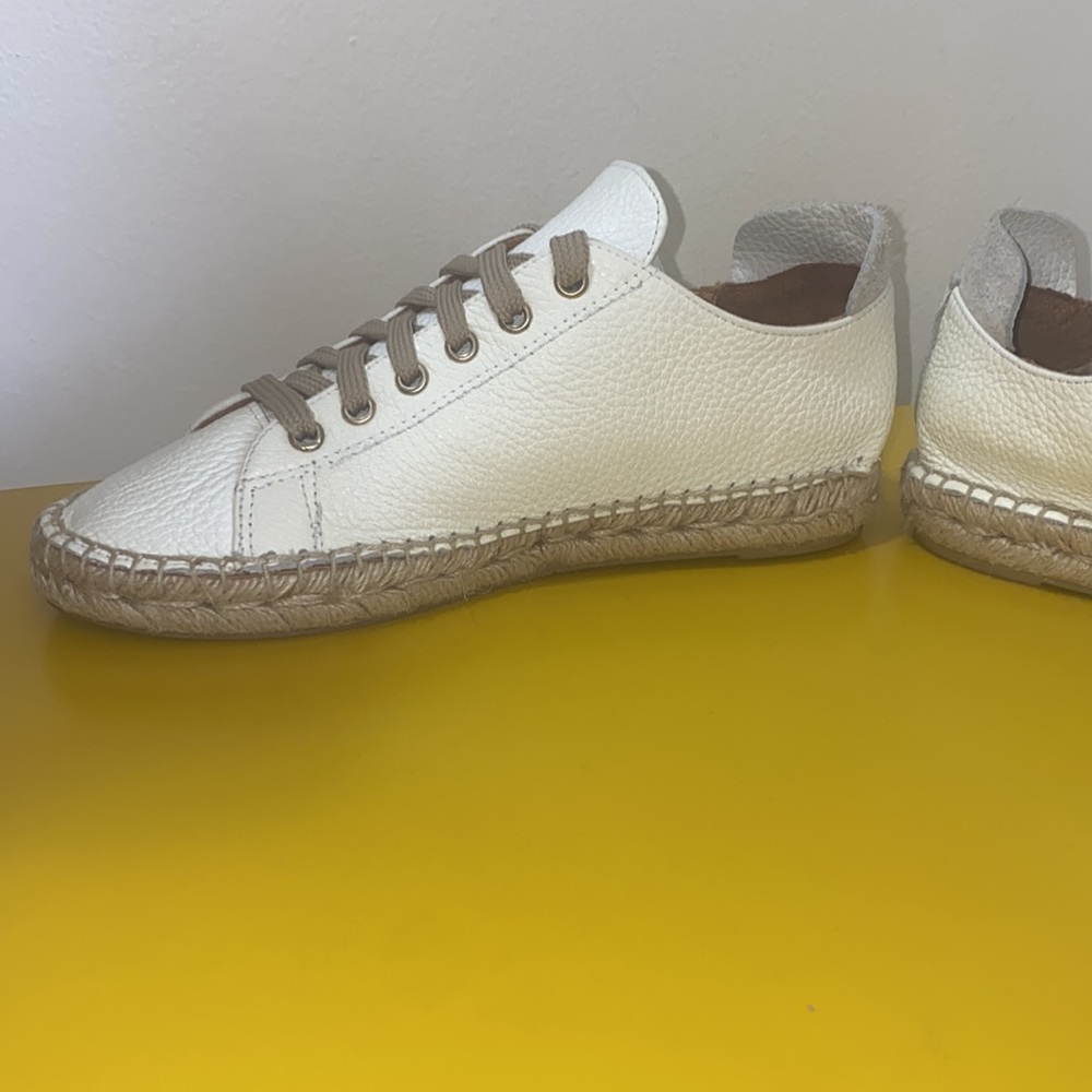 Maypol Anthropologie White Espadrille Leather Shoes - Picture 5 of 10
